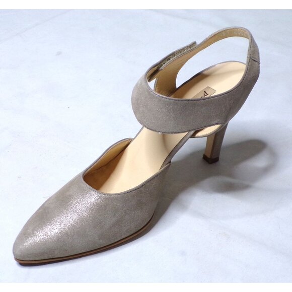 PAUL GREEN Nicolette Ankle Strap Pointed Toe Pump Shoes 8.5 Metallic - Picture 7 of 10